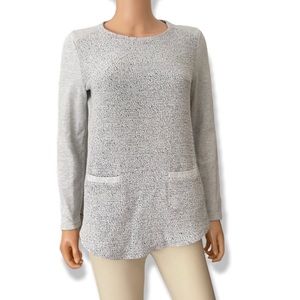 Ann Taylor Loft Gray Textured Pullover Top Small